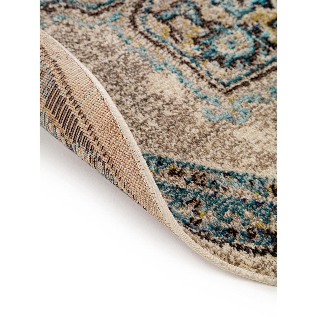 Thumbnail - benuta Nest Teppich, Beige, Textil, Grafikmuster, Rund, 180x180 cm, Oeko-Tex® Standard 100, wasserabweisend, Teppiche & ...