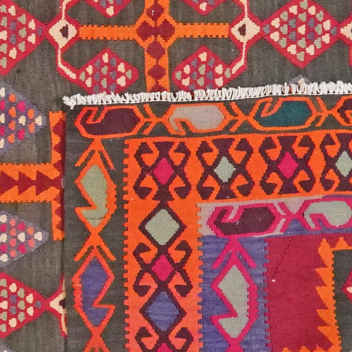 KELIM-TEPPICH handgewebt Ardebil Bunt 402/183 cm Schurwolle - Multicolor, Textil (183/402cm) - Looma