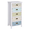 KOMMODE mit 5 Schubladen Schubladenkommode Schrank Shabby Chic Bunt - Multicolor, Metall (34/97.5/46cm) - HOMCOM