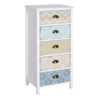 SCHUBLADENKOMMODE, MDF, Mehrfarbig, 46L x 34B x 97,5H cm - Multicolor, Metall (34/97.5/46cm) - HOMCOM