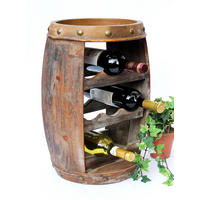 WEINREGAL Weinfass 8 Flaschen Holz Braun 35/30/50 cm - Braun, Holz (35/50/30cm) - DanDiBo