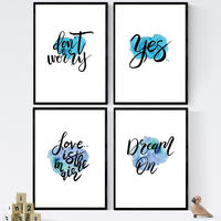 POSTER Set mit 4 glücklich und bunt Love Is In The Air A4 Rahmenlos - Klar, Papier (29.7/3cm) - Nacnic