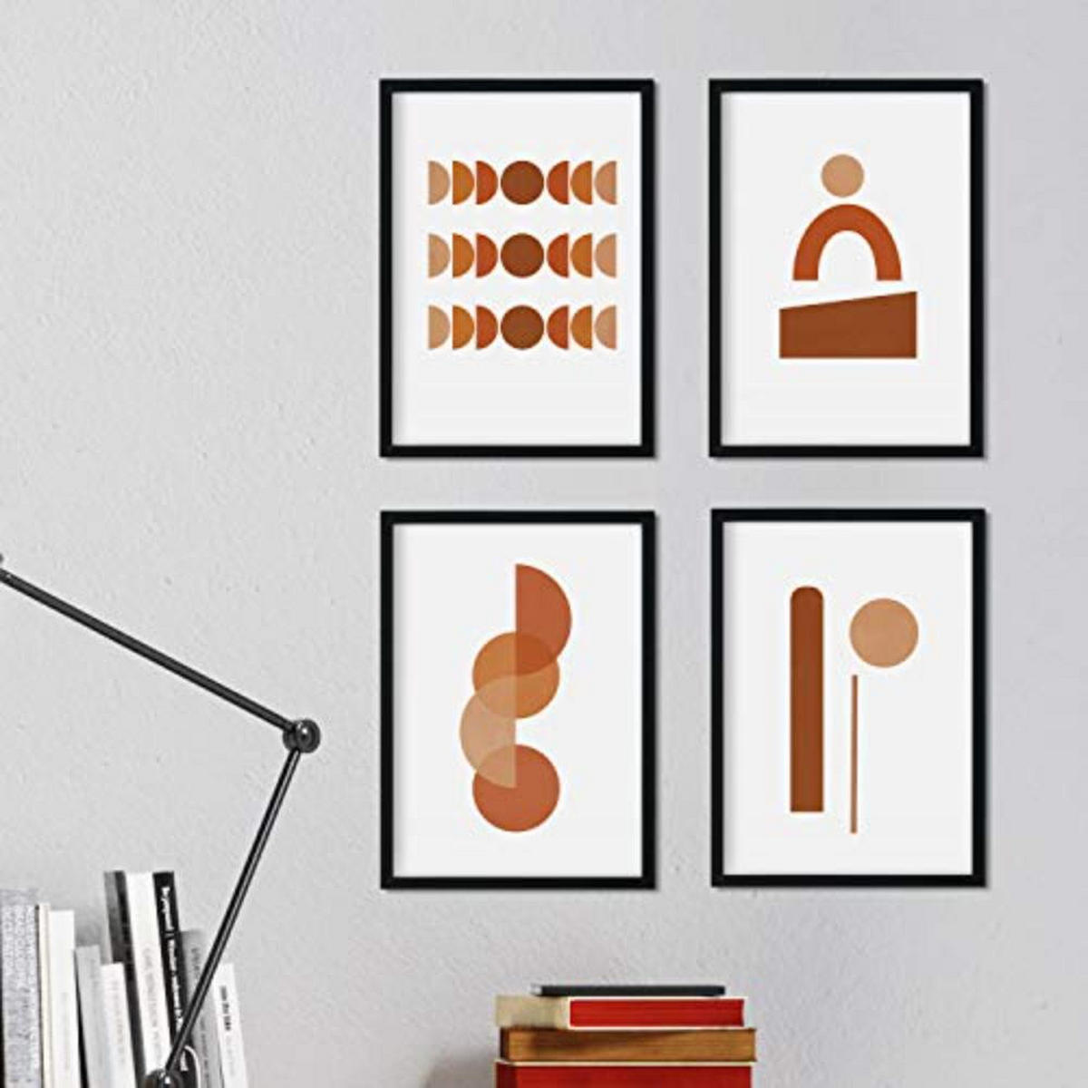 POSTER Set mit 4 Marokko, Erde in Brauntönen A3 Schwarzer Rahmen - Schwarz, Papier (29.7/3cm) - Nacnic