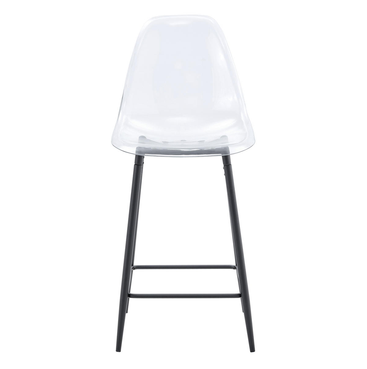 BARHOCKER 2er-Set Transparent Schwarz mit Metallgestell - Schwarz, Metall (45/102/51.2cm) - Meubliv