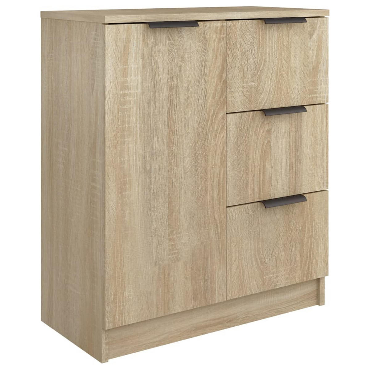 SIDEBOARD mit 3 Schubladen, 1 Tür 60/30/70 cm aus Holzwerkstoff Sonoma-Eiche Dekor - Sonoma Eiche, Holz (60/70/30cm) - vidaXL