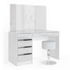 SCHMINKTISCH-SET Sherry Weiß 120 cm mit Hocker - Weiß, Holzwerkstoff (120/75/55cm) - Vicco
