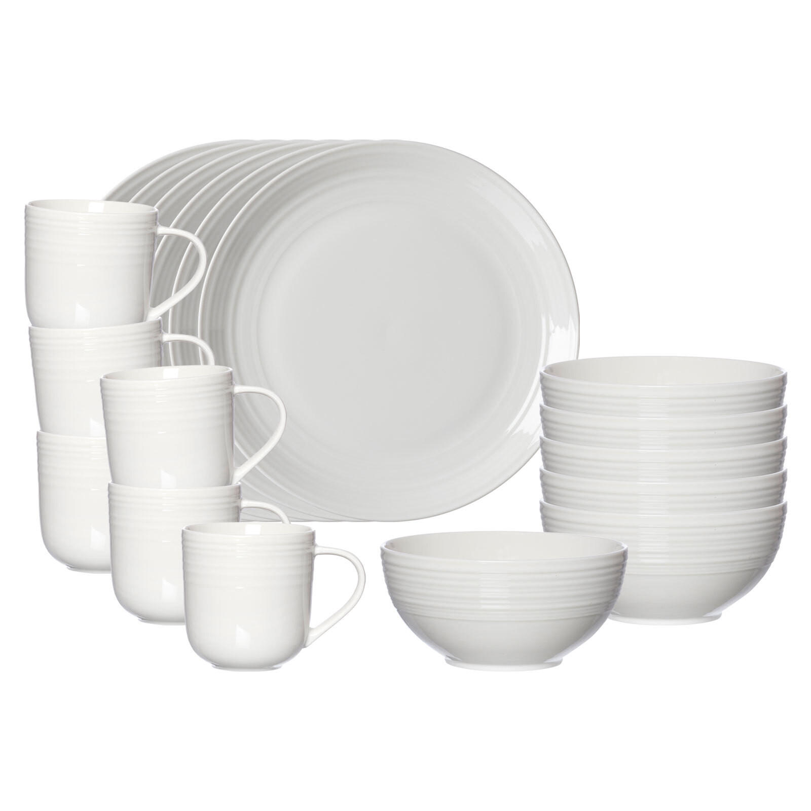 FRÜHSTÜCKS-SET Levi Weiß 18er Set - Weiß, Keramik (1/1/1cm) - Ritzenhoff Breker