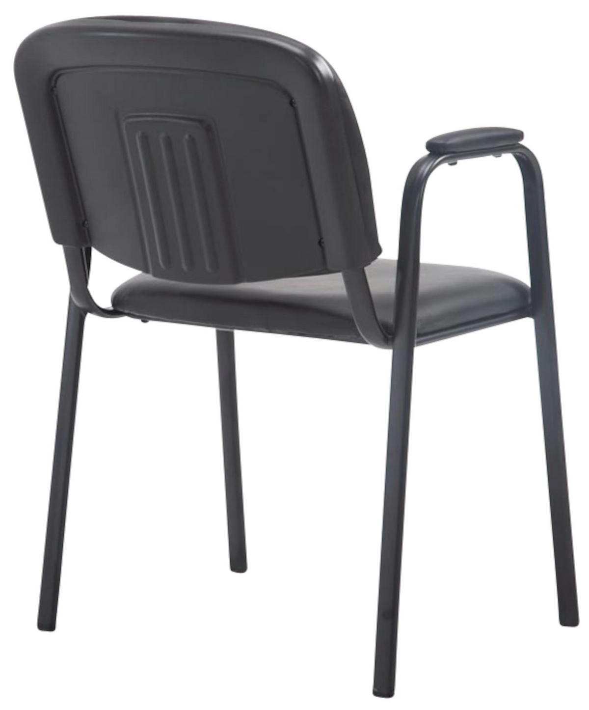 BESUCHERSTUHL 4er Set Lederlook schwarz - Schwarz, Textil/Metall (53/79/55cm) - CLP