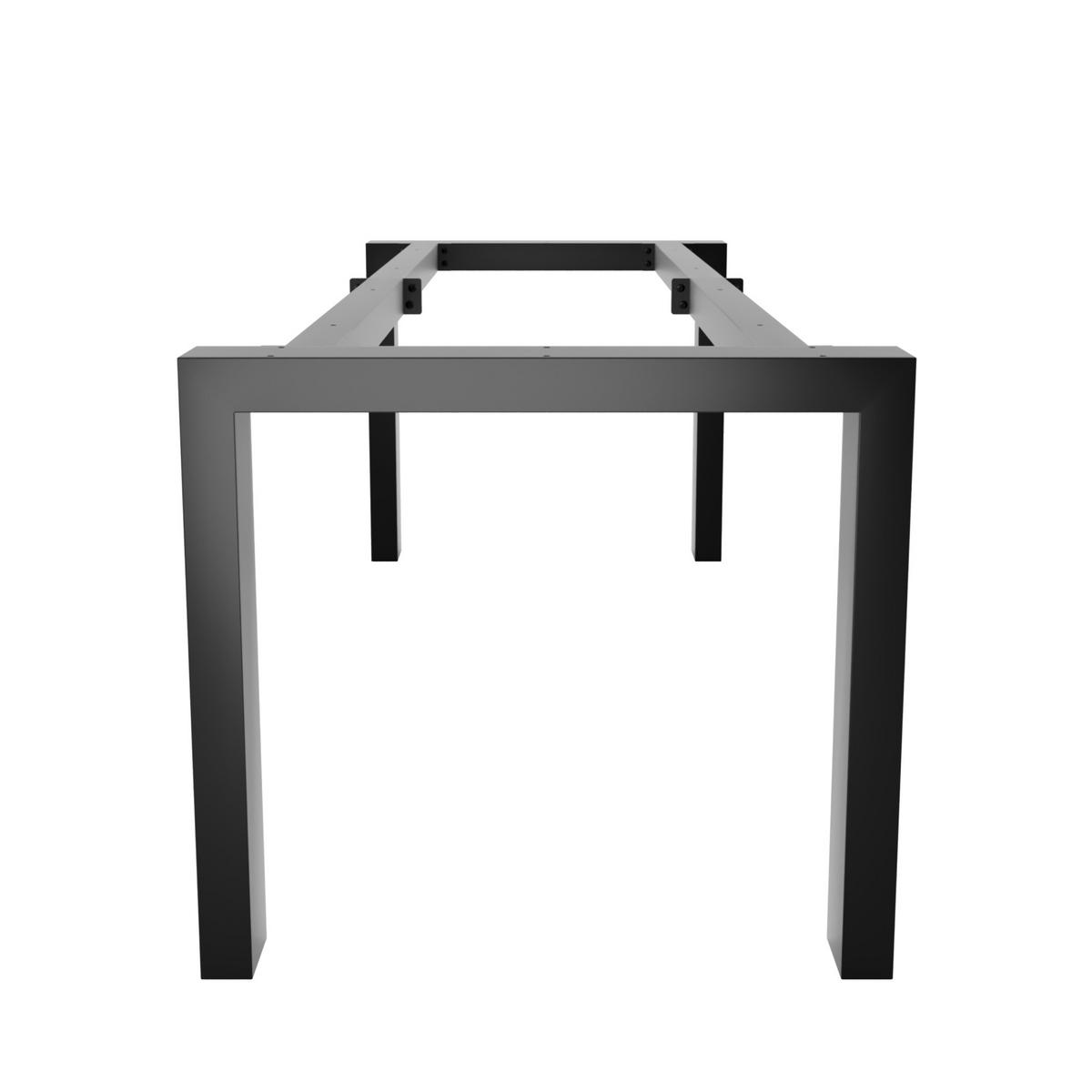 TISCHBEINE Etamin Extreme Schwarz Metall 240/80/72 cm - Schwarz, Metall (80/72/240cm) - Metalo Pro