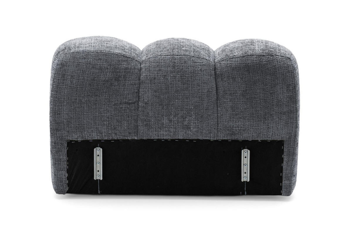 2-SITZER modulares Sofa VEER, Breite 213 cm Chenille Webstoff Dunkelgrau - Dunkelgrau/Schwarz, Holz/Kunststoff (213/75/95cm) - Muffo