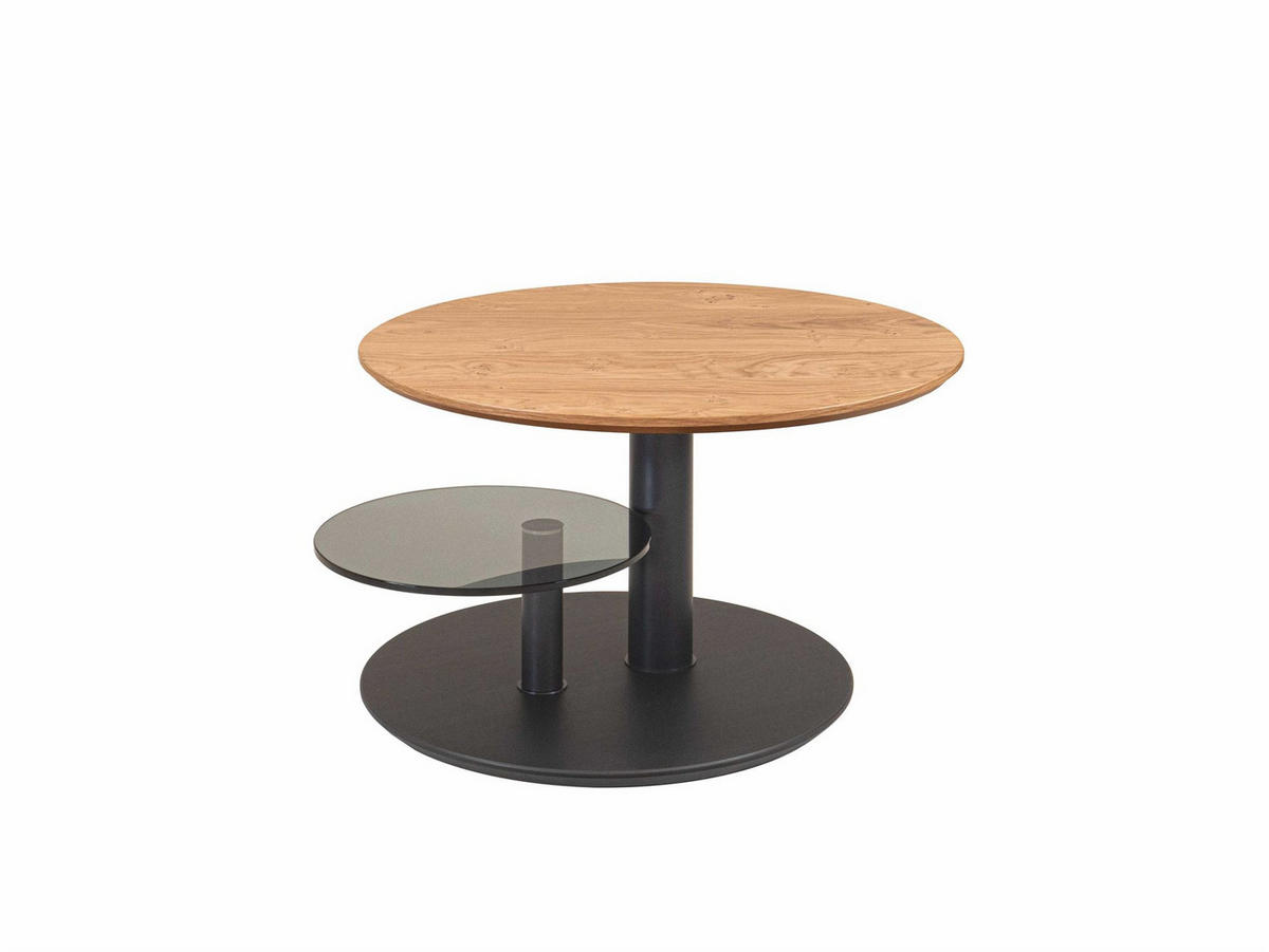 COUCHTISCH höhenverstellbar Charla 75x47x75 Echtholz Wildeiche/Schwarz - Wildeiche/Schwarz, Holz (75/75/75cm) - 58aufmkessel