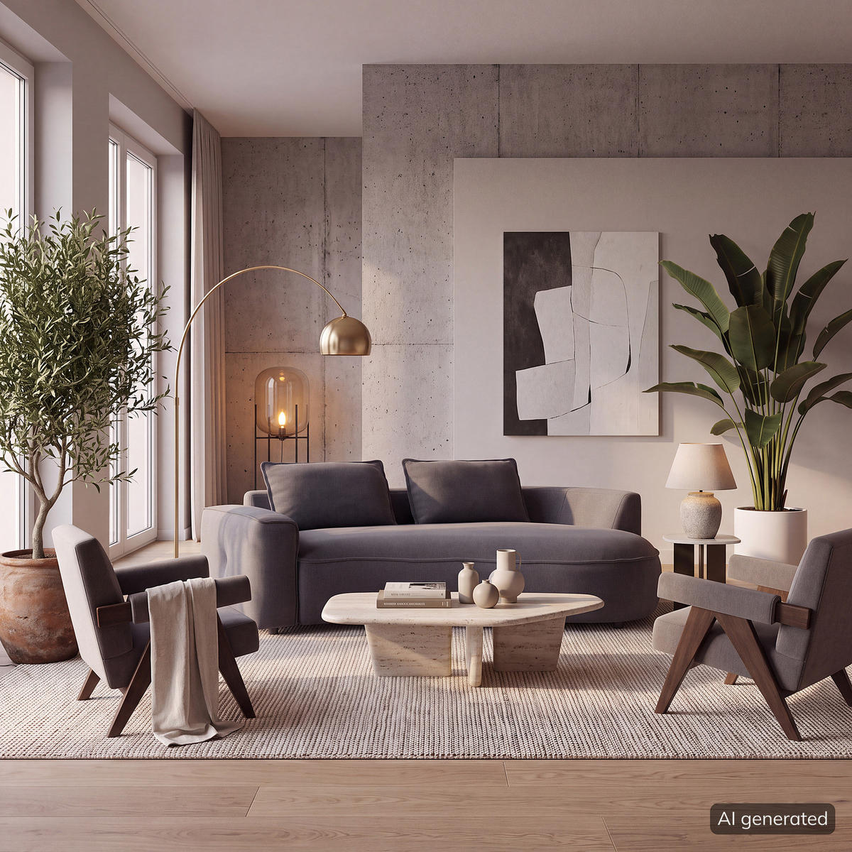 2,5-SITZER SOFA - Schwarz/Grau, Kunststoff/Textil (217/82/146cm) - home24