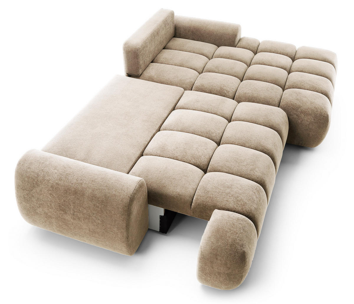 ECKSOFA 280 cm Valerio mit Bettkasten, 280 cm, Rechts, Schlaffunktion, Beige - Beige, Holz (177/280cm) - Emporius