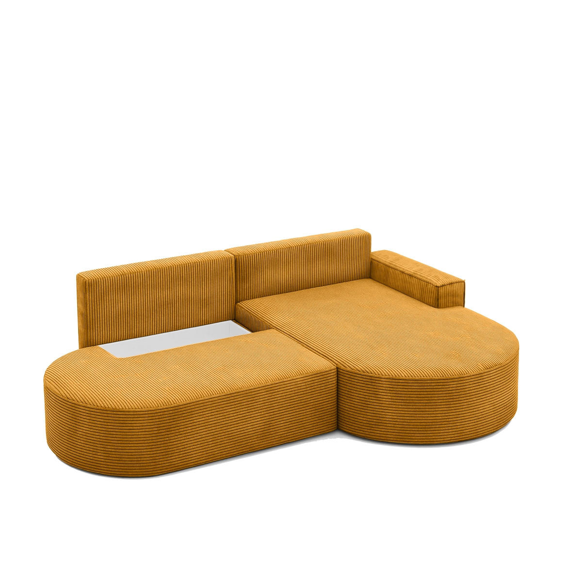 ECKSOFA Modena Pro - Komfort Und Stil Stoff Poso Senffarbe Rechts - Currygelb, Holz (278/179cm) - Kaiser Möbel
