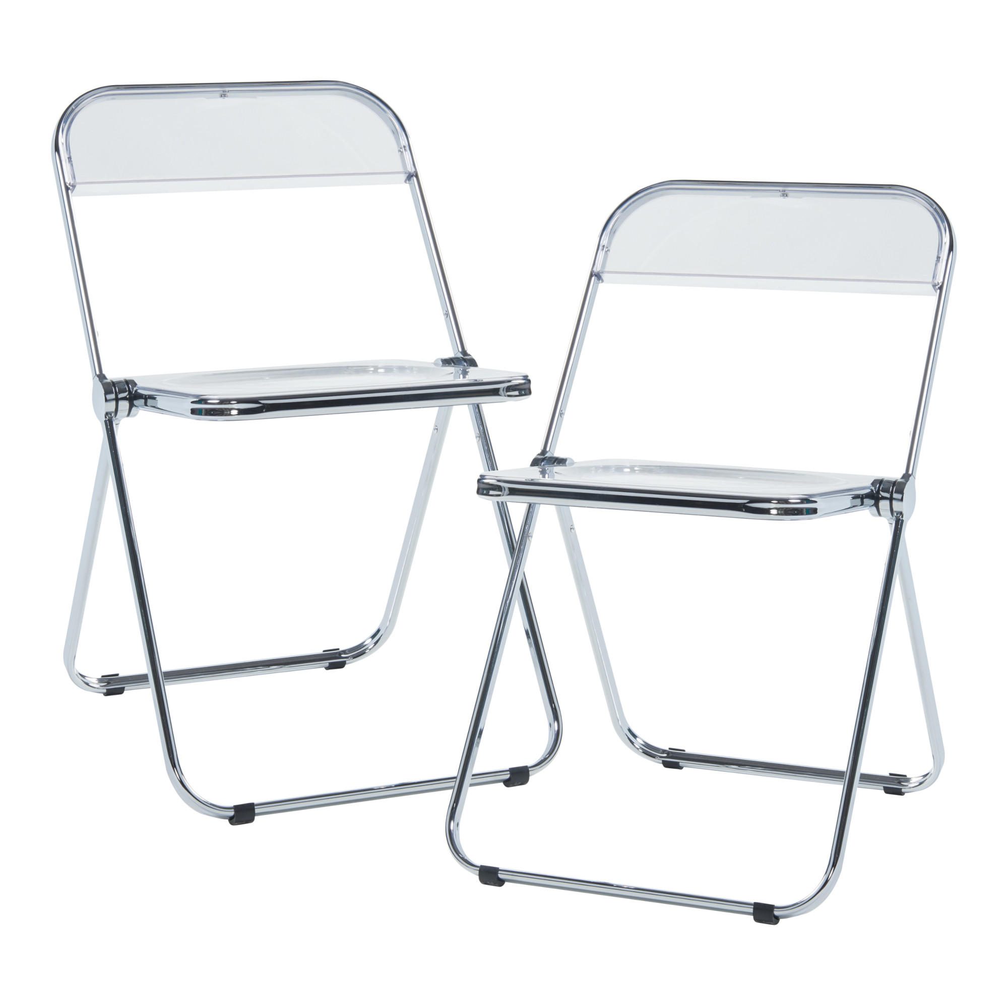 KLAPPSTUHL-SET Pornainen 2 TLG. - Transparent, Metall (46/74/47cm) - [en.casa]