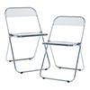 KLAPPSTUHL-SET Pornainen 2 TLG. - Transparent, Metall (46/74/47cm) - [en.casa]