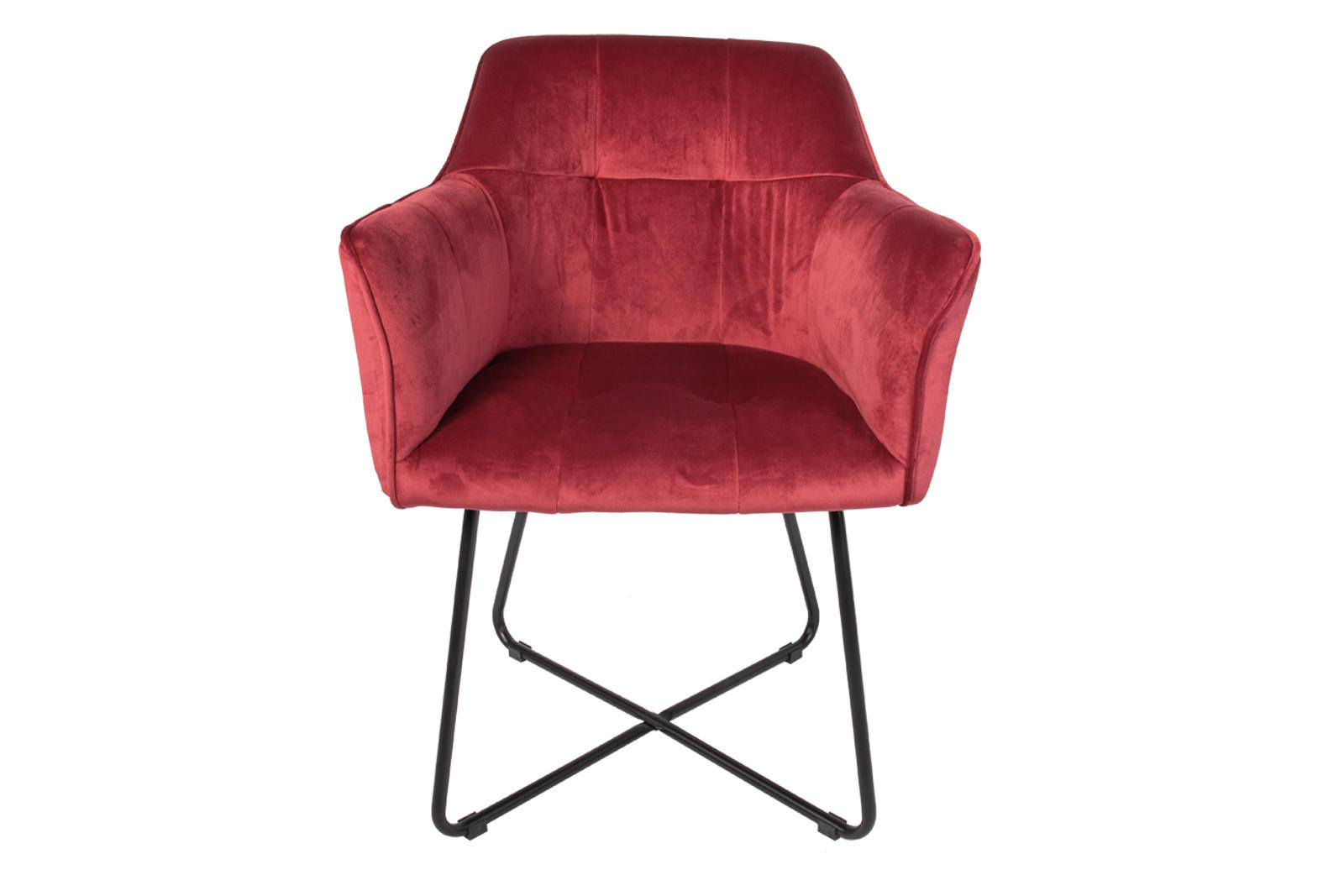 ARMLEHNSTUHL KIRIN - Weinrot/Rot, Textil/Metall (42/86/44cm) - SAM