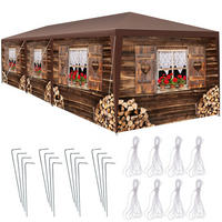 PAVILLON Almchalet,wasserdicht,braun - Braun, Kunststoff (300/250/900cm) - tectake