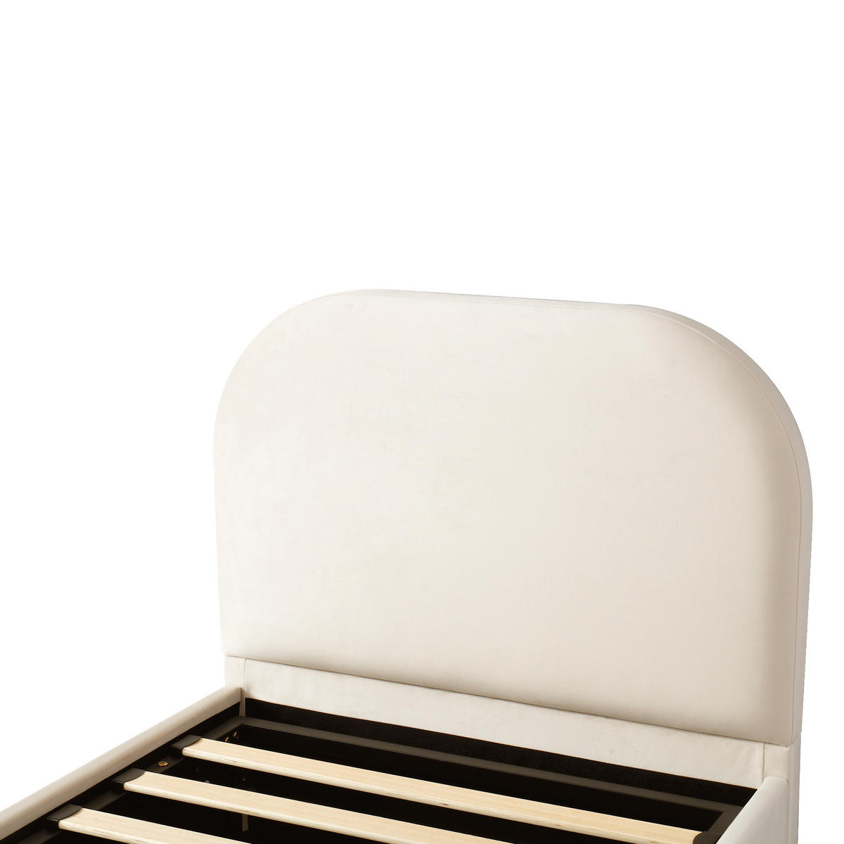 KINDERBETT 90/200 cm in Beige Samt mit Bettkasten - Beige, Holzwerkstoff/Textil (90/200cm) - WISHDOR