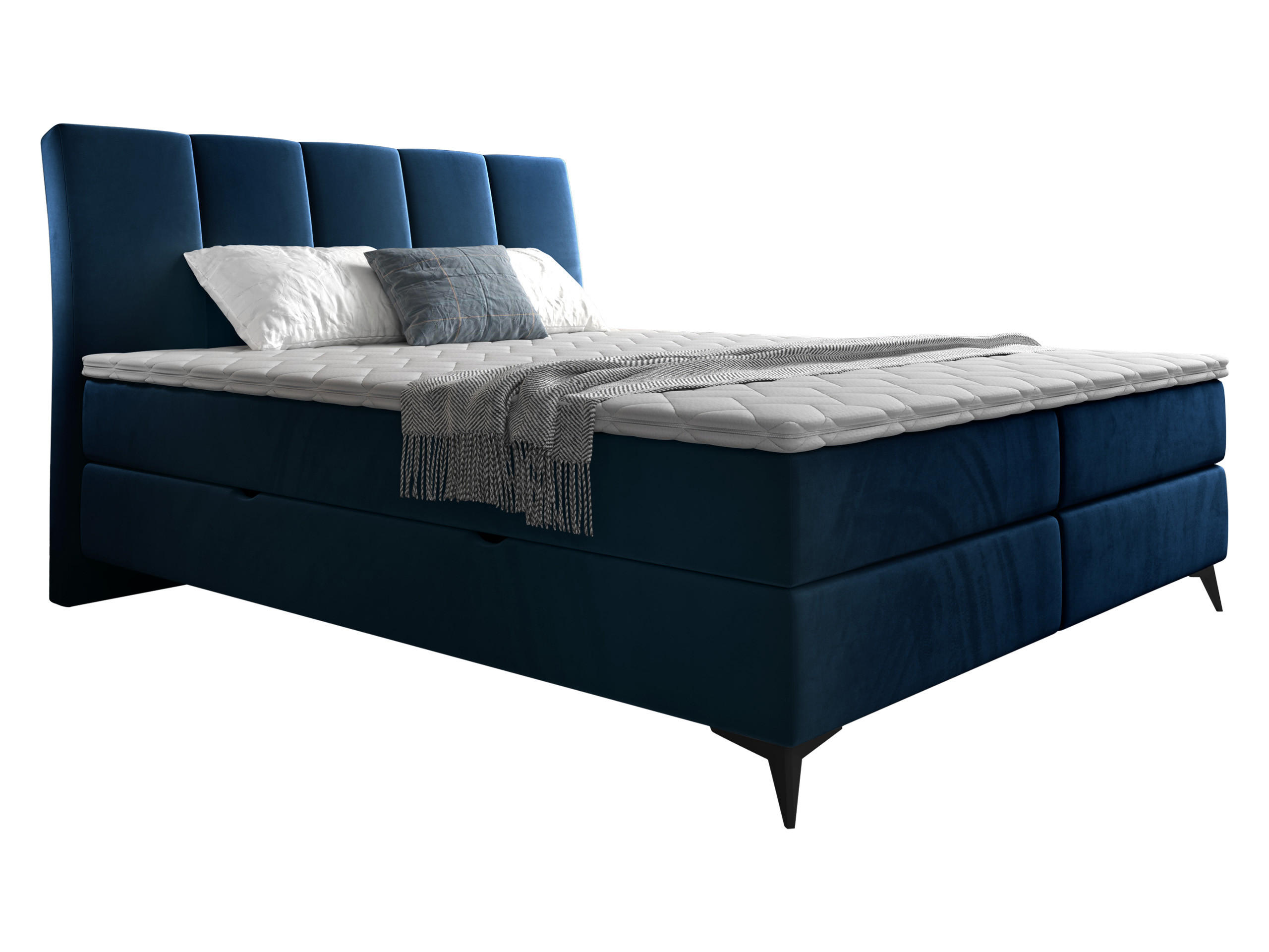 BOXBETT Forever - Blau/Schwarz, Holz/Textil (140/200cm) - MIRJAN24
