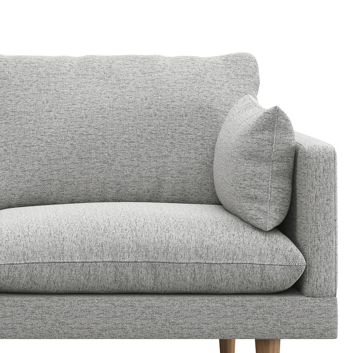 2-SITZER SOFA - Webstoff - Hellgrau, Textil (162/83/85cm) - home24