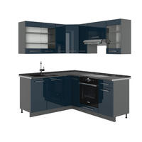 ECKKÜCHE Fame-Line Dunkelblau Hochglanz/Anthrazit 160 x 190 cm AP Anthrazit - Anthrazit/Dunkelblau, Holzwerkstoff (190/81.6/60cm) - Vicco