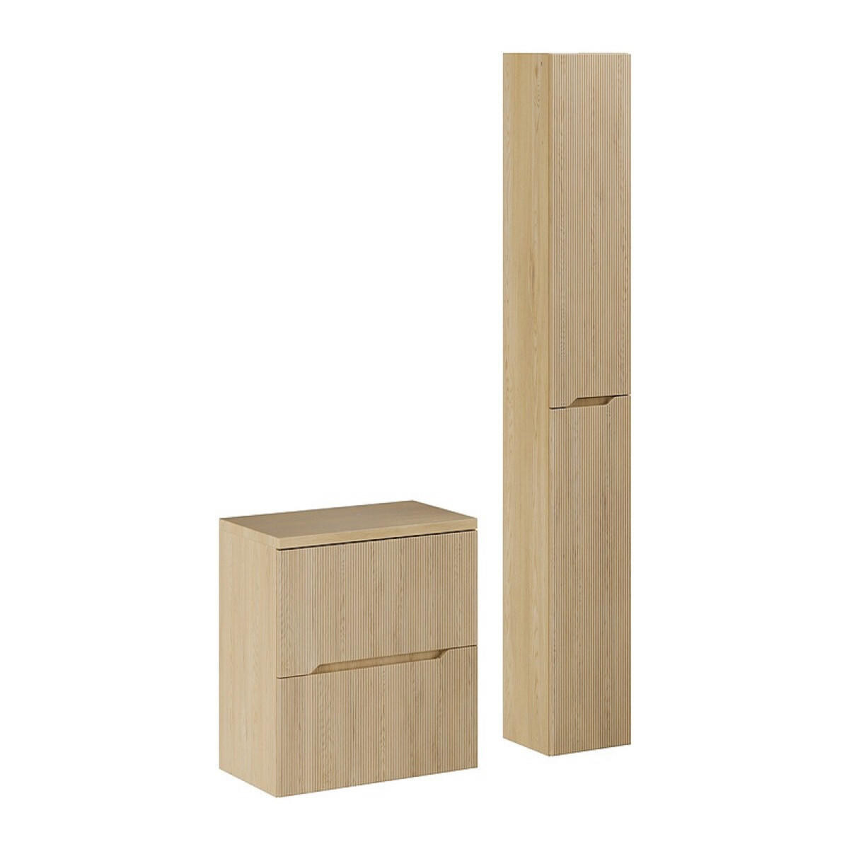 BADMÖBEL-SET 3 Teile 80 cm - Nordic Cremona N BM397 in Cremona-Eiche - Eichefarben, Holz (80/170/40cm)