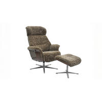 RELAXSESSEL TOSAR Grau Schaffell Relaxfunktion - Silberfarben/Grau, Naturmaterialien/Fell (83/110/89cm) - KAWOLA