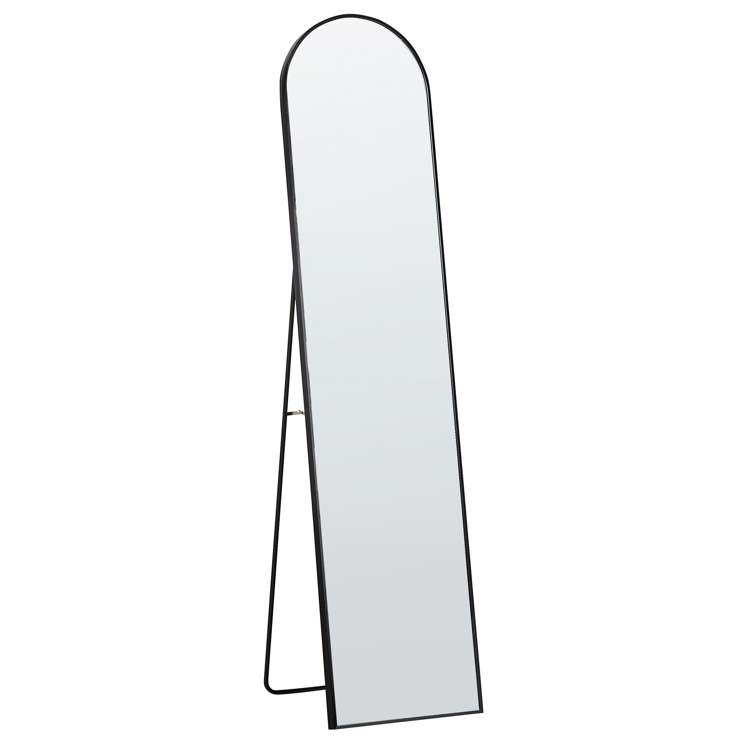 STEHSPIEGEL schwarz 36/150 cm Bagnolet - Schwarz, Metall (36/150/40cm) - Beliani