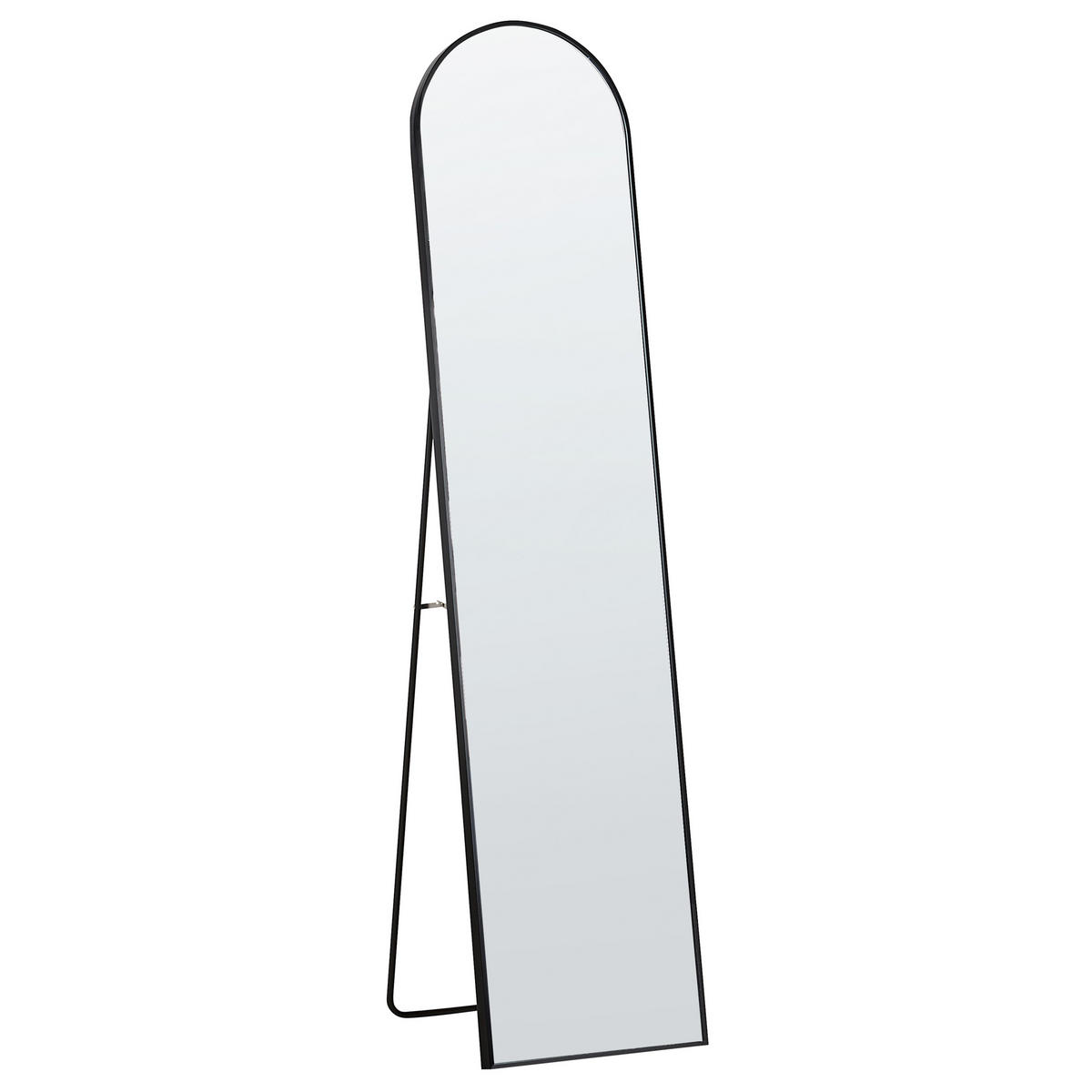 STEHSPIEGEL schwarz 36/150 cm Bagnolet - Schwarz, Metall (36/150/40cm) - Beliani
