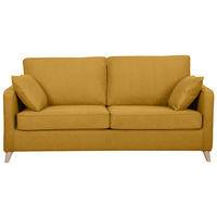 SCHLAFCOUCH Skandinavisch 3-Sitzer Kumingelb Matratze 10cm PAPEL - Gelb, Textil (102/77/180cm) - Miliboo