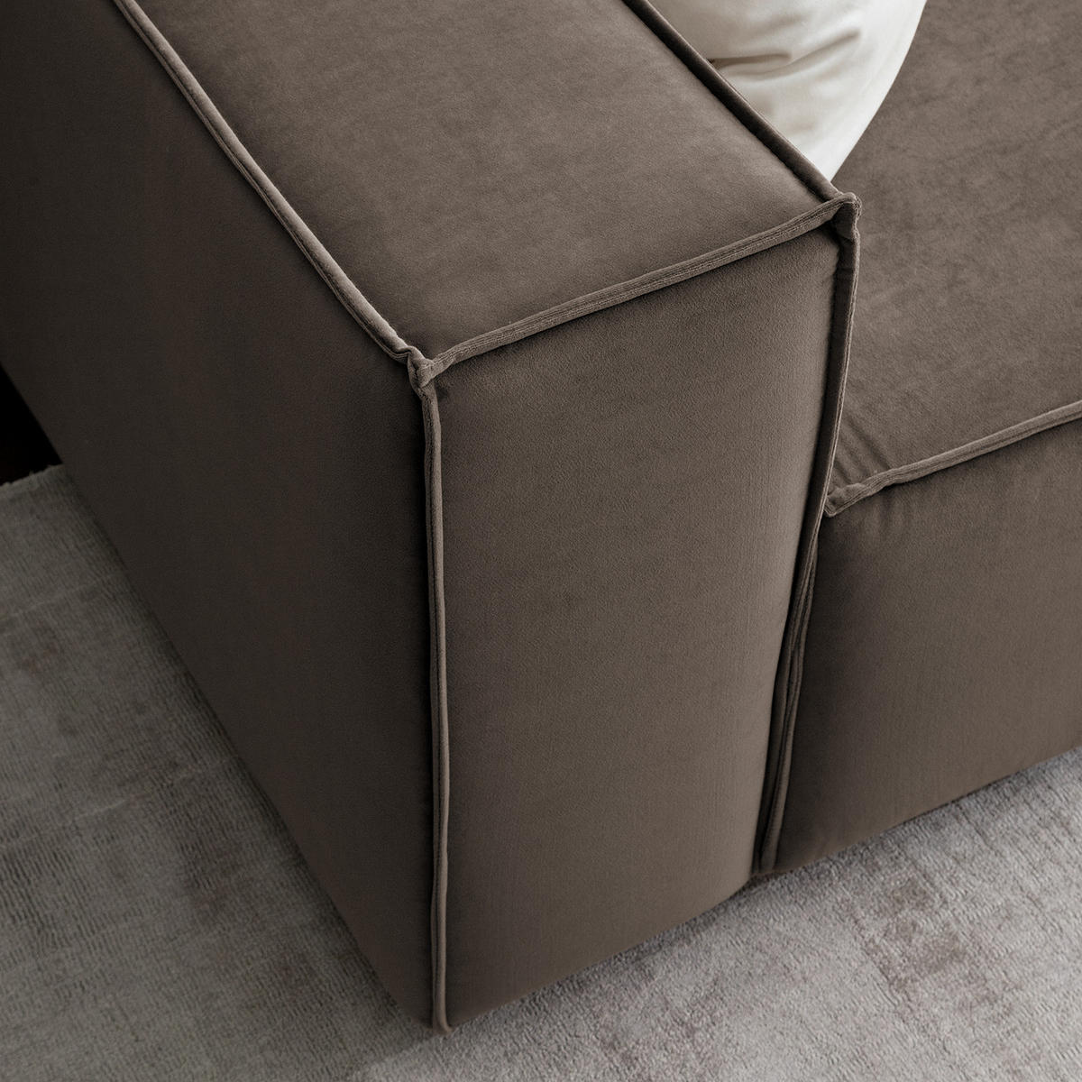 2,5-SITZER SOFA - Taupe, Textil (223/70/96cm) - home24