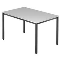 BESPRECHUNGSTISCH Serie-D 80/120/72 cm in Grau/Vierkantrohr schwarz - Schwarz/Grau, Holzwerkstoff (80/120/72cm) - bümö