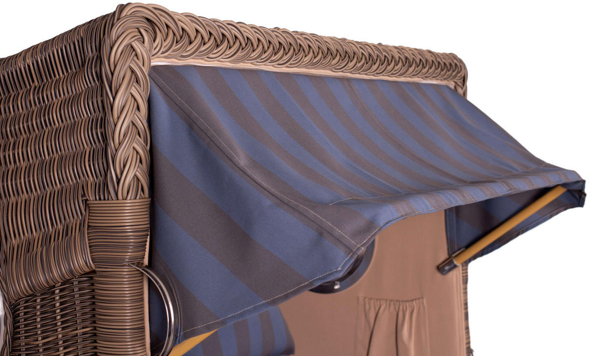 STRANDKORB Komplettset Düne - Blau/Braun, Naturmaterialien/Metall (125/170/80cm) - Mr. Deko