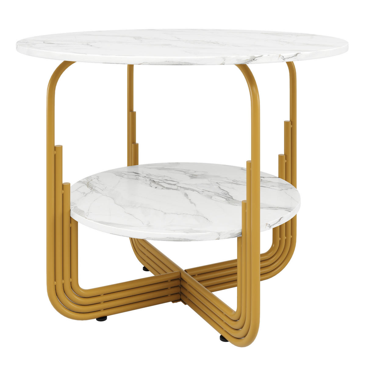 ESSTISCH 80/76/80 cm Gold aus MDF mit Stauraum - Goldfarben, Holzwerkstoff (80/80/76cm) - OKMYHOME