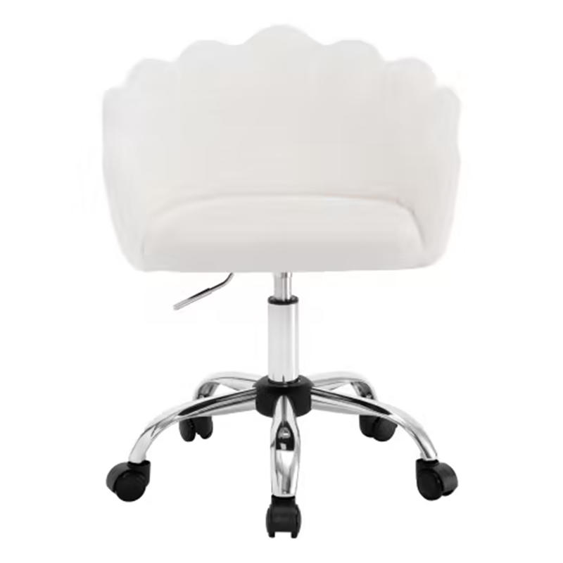 DREHSTUHL Ergonomisch Cremeweiß, Metall & Stoff, höhenverstellbar, drehbar & rollbar, 37,5 x 55 x 81,5 cm - Weiß, Metall (55/81.5/37.5cm) - Albatros