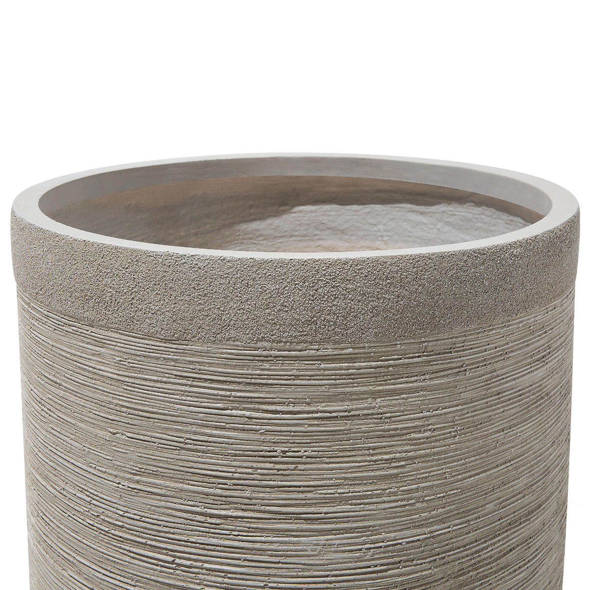 BLUMENTOPF hellbeige rund 26/26/25 cm Samos - Beige, Naturmaterialien (25cm) - Beliani