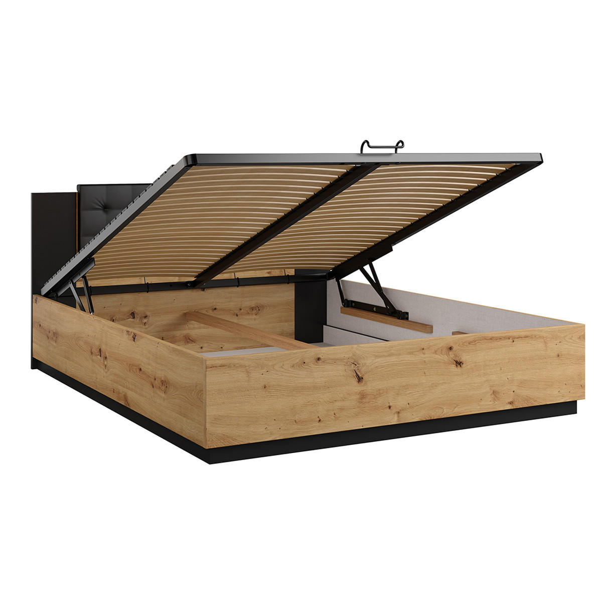 BOXSPRING POSTEL 160/200 Alec Dřevo a černá - černá, kompozitní dřevo (160/200cm) - Petits-meubles