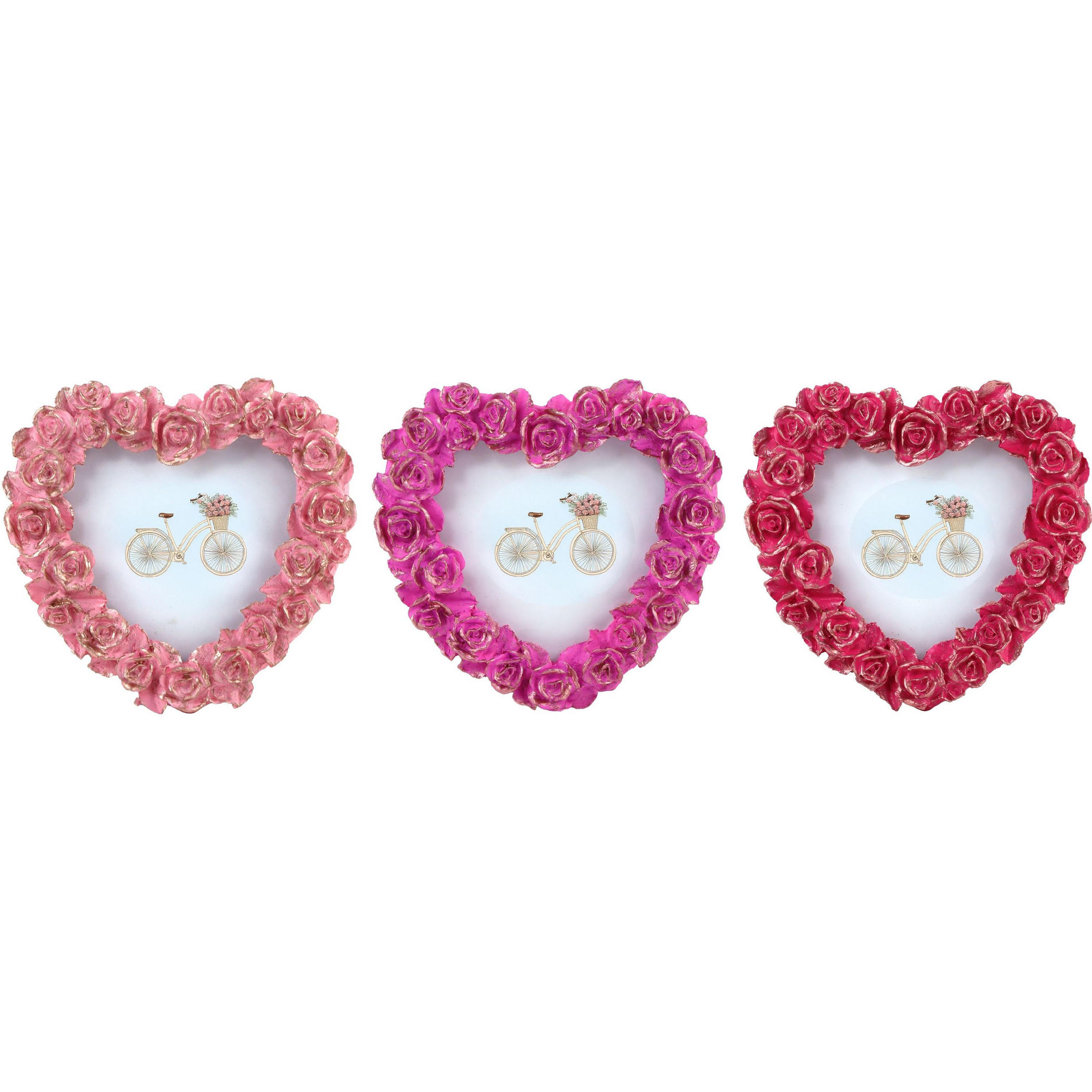 DEKOOBJEKT Rose Romance 3er Set - Rosa, Kunststoff (13.5/2.5/13cm) - FURNARO