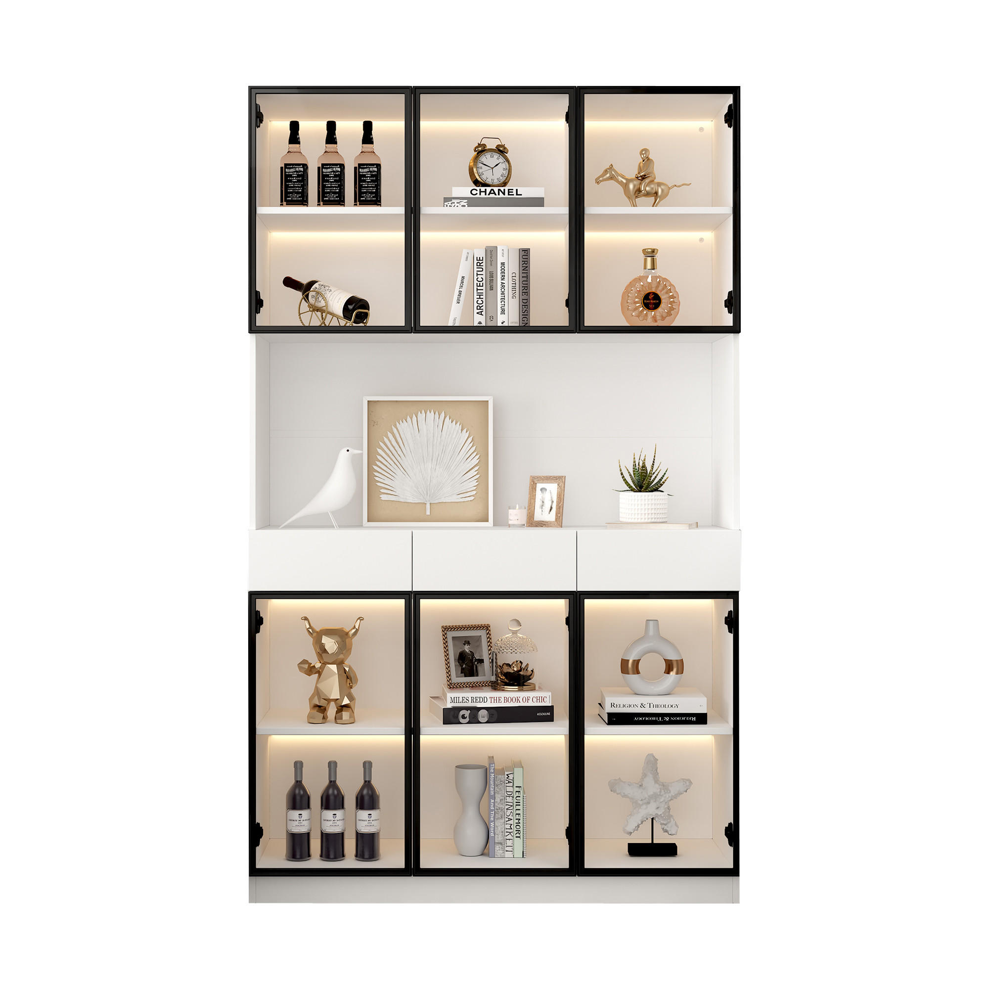 Flieks Vitrine Weiß 120x200x36 cm