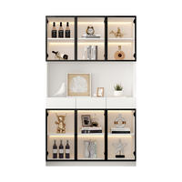 VITRINE 200 cm Weiß mit LED und schwarzem Rahmen - Weiß, Holzwerkstoff (120/200/36cm) - FLIEKS