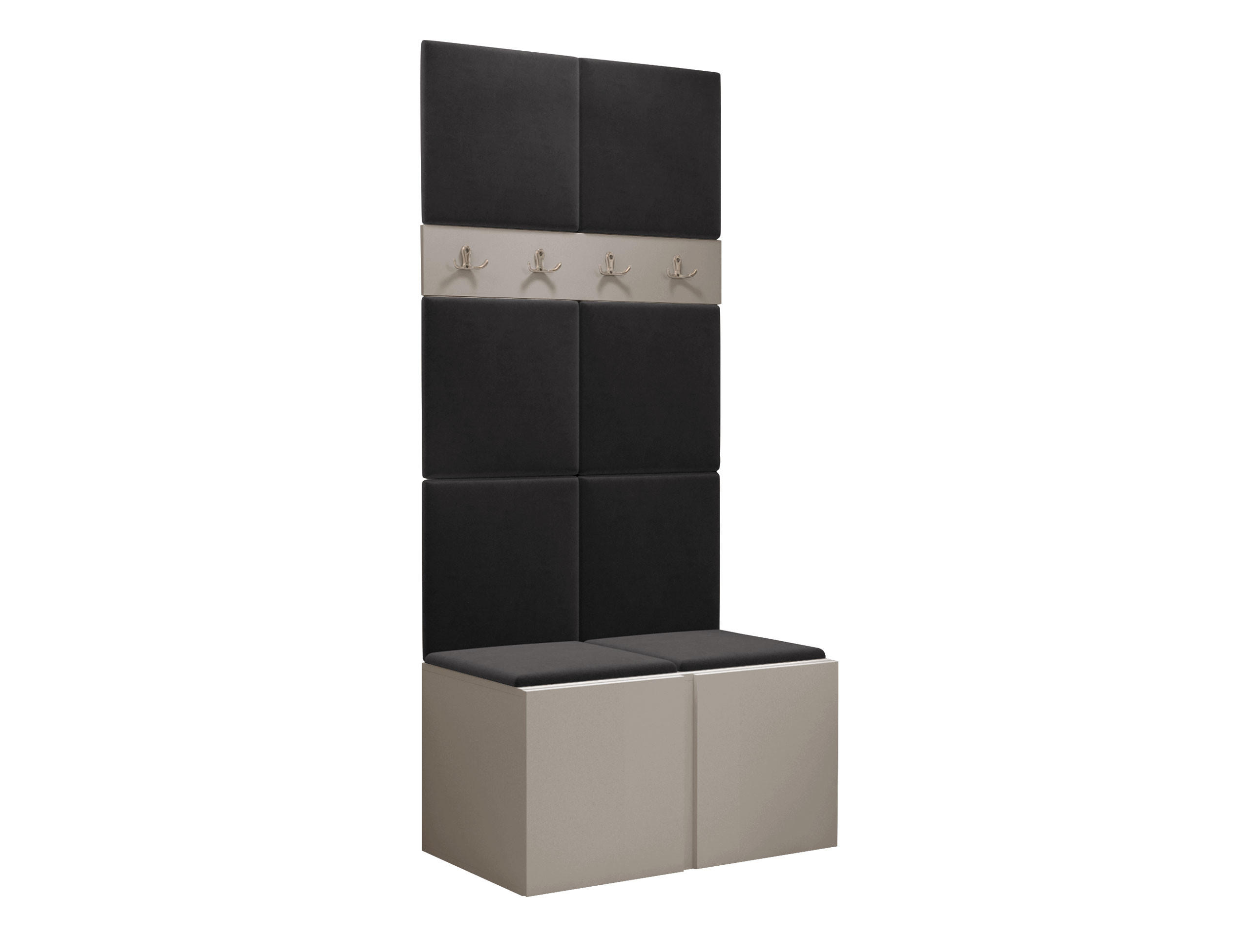 GARDEROBEN-SET Orion IV - Kaschmir/Anthrazit, Holzwerkstoff/Kunststoff (84/186/46cm) - MIRJAN24