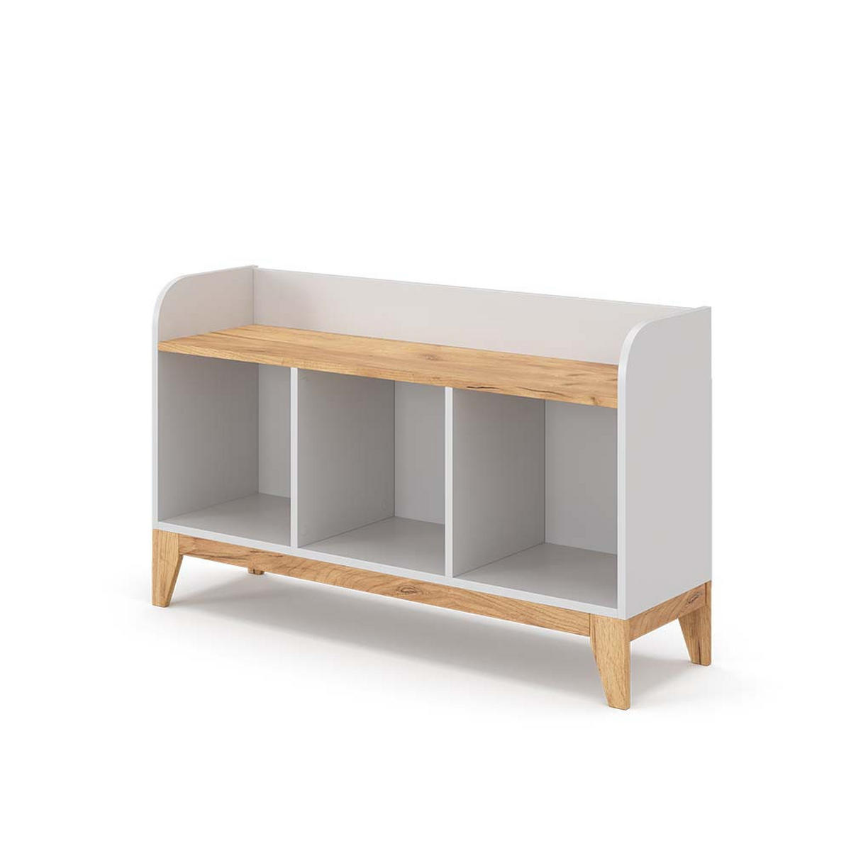 KINDERSITZBANK Malia Weiß 107.2 x 63.8 cm - Eichefarben/Weiß, Holzwerkstoff (107.2/63.8/30.6cm) - VitaliSpa