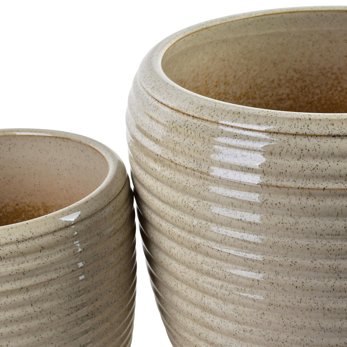 BLUMENTOPF Neva 2er Set Beige 30.5/30.5/30.5 cm Keramik - Beige, Keramik (30.5/30.5/30.5cm) - Mondex