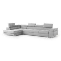 ROHOVÁ SEDAČKA VICENTE světle šedá - stříbrná/světle šedá, dřevo/kompozitní dřevo (346/202cm) - MASSENO