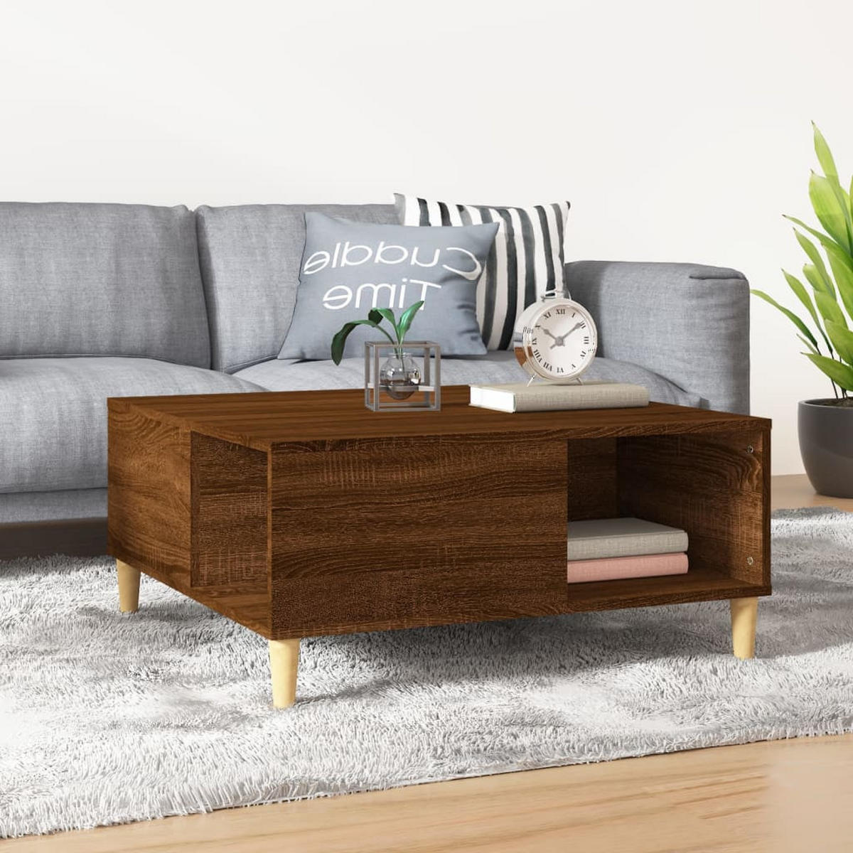 COUCHTISCH Braun Eichen-Optik 80x80x36,5 cm Holzwerkstoff - Braun, Holzwerkstoff (80/80/36.5cm) - furnicato