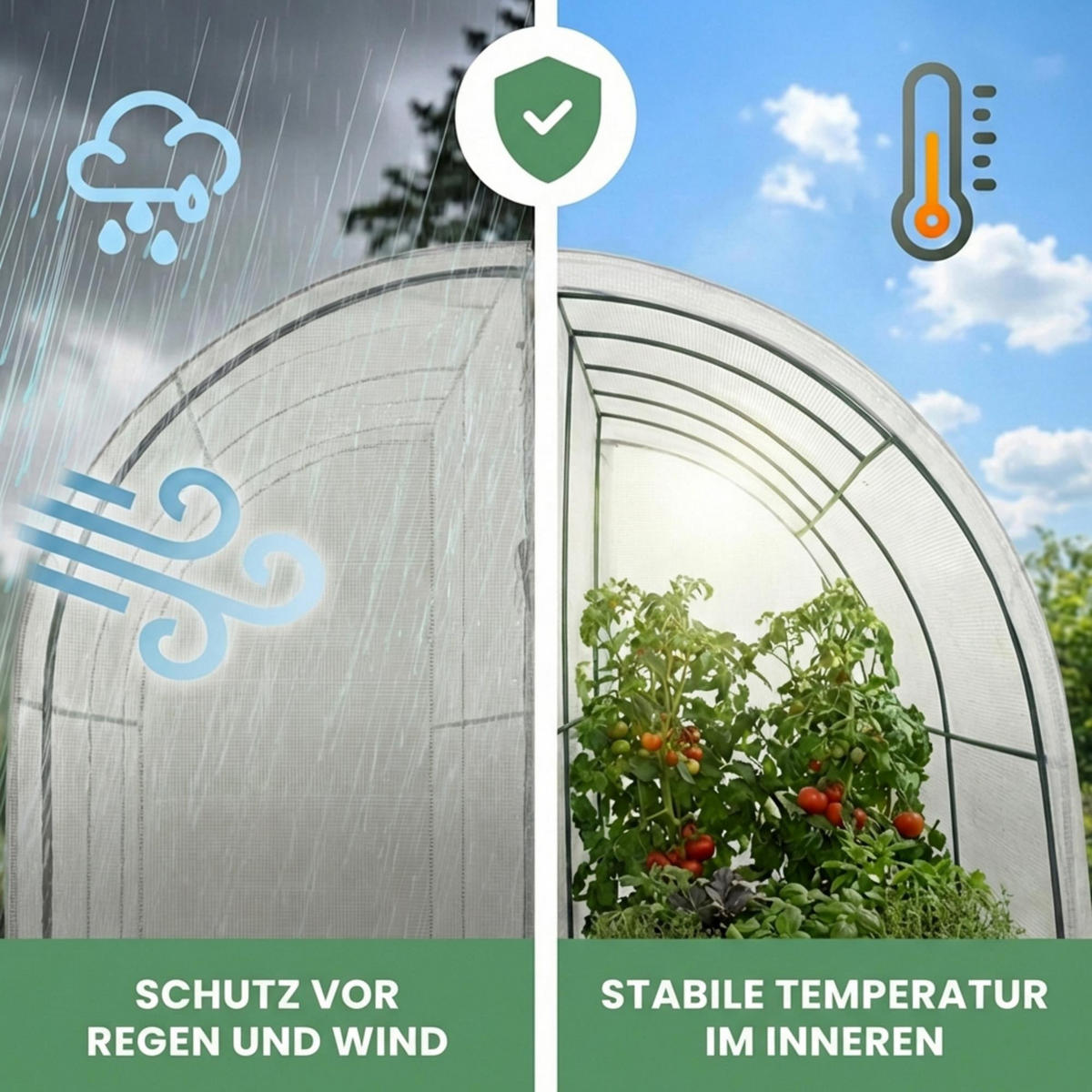 ANLEHNGEWÄCHSHAUS, Weiß, 100x200x210 cm - Weiß, Metall (100/210/200cm) - Akord