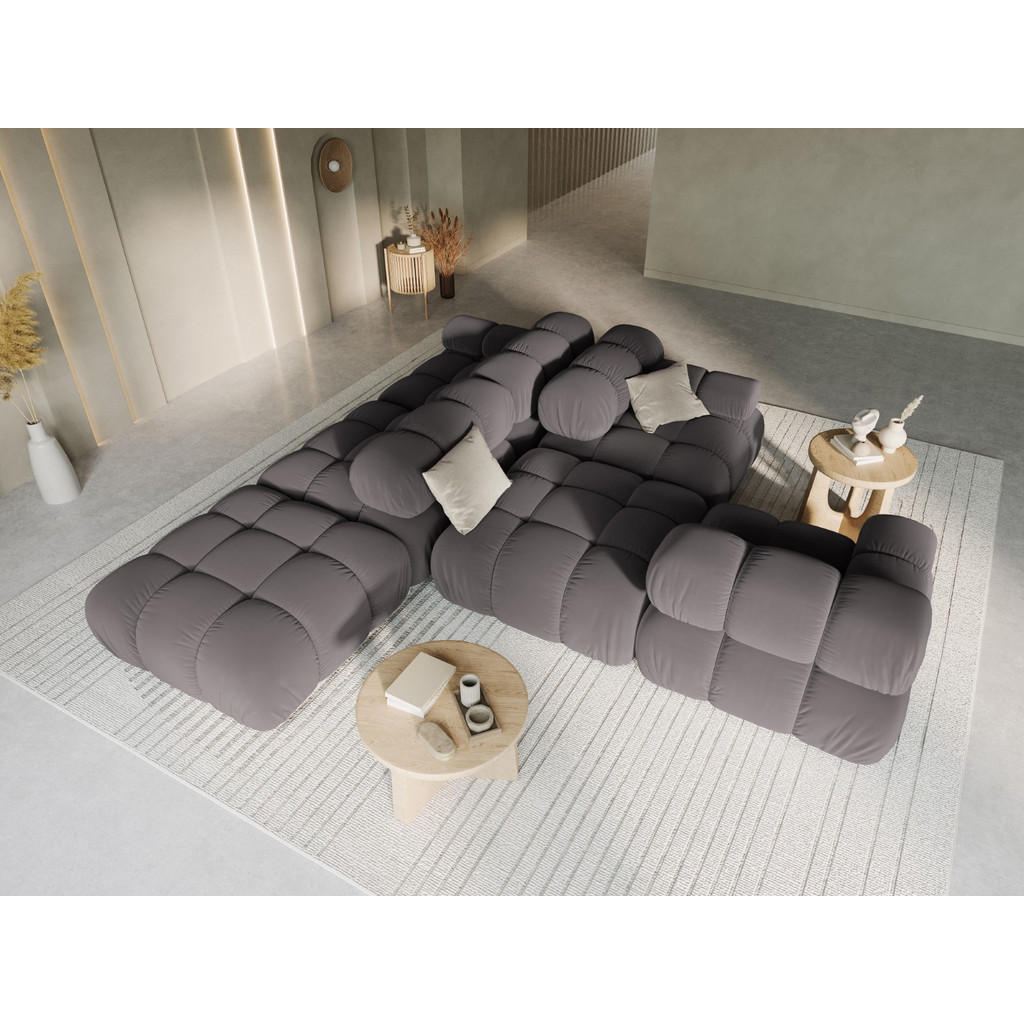 Thumbnail - Micadoni Modulares-Sofa, Dunkelgrau, Textil, 4-Sitzer, 94x63x282 cm, Hergestellt in Europa, Oeko-Tex®, Wohnzimmer, Sofas...