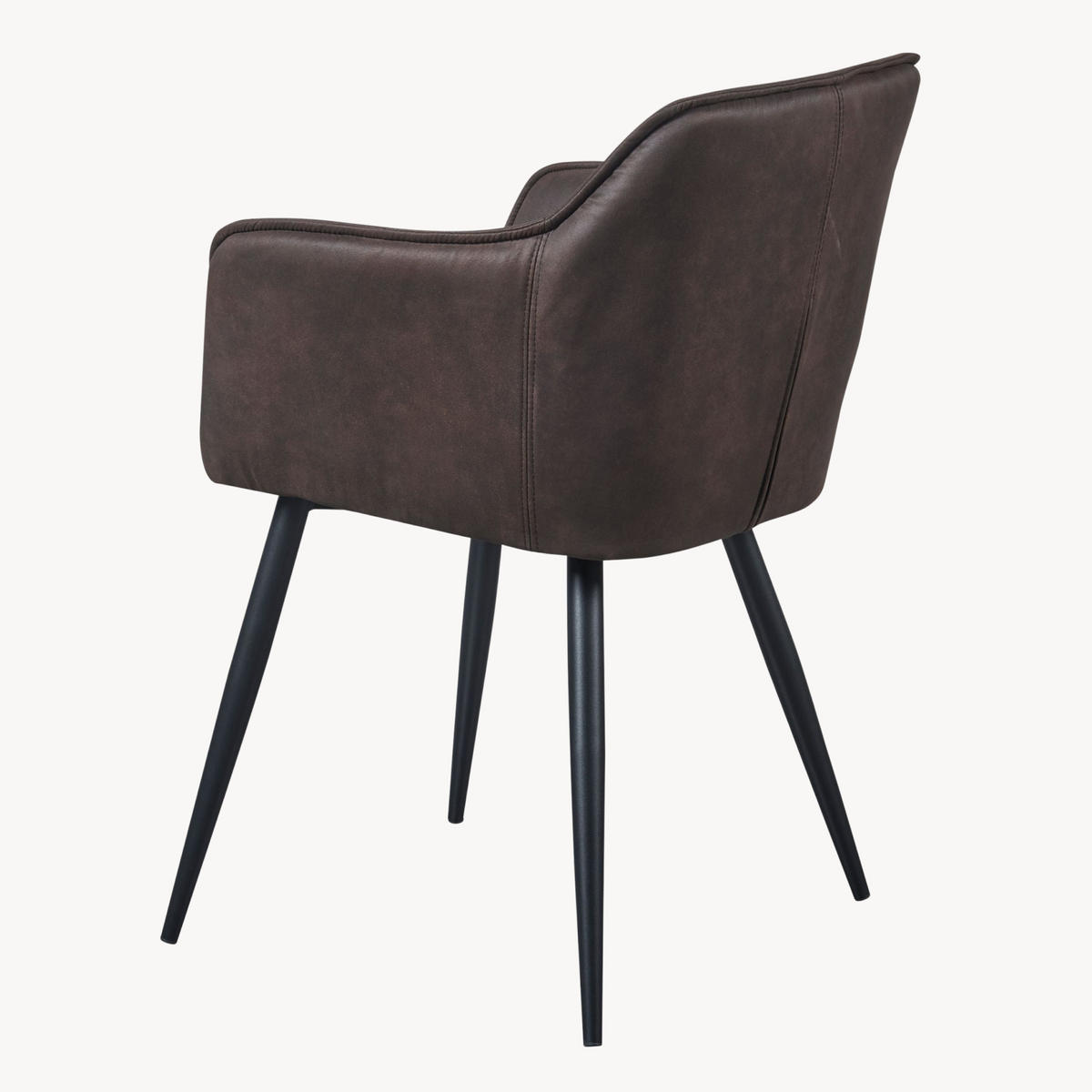 KŘESLO Birmingham - tmavě hnědá/černá, kov/textil (60/82/59cm) - [en.casa]