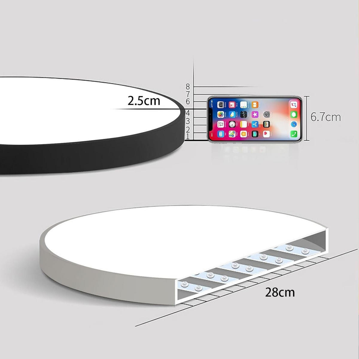 LED DECKENLEUCHTE Hampton 26/6/3 - Weiß, Kunststoff (26/6/3cm) - Nettlife